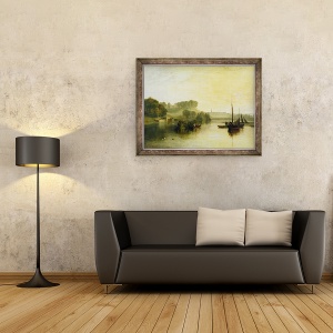 Tablou inramat - Joseph Mallord William Turner - Petworth, Sussex, Sediul Contelui de Egremont, Dimineata roua, 60 x 80 cm - Img 2