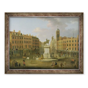 Tablou inramat - Joseph Nickolls - Crucea Charing, cu Statuia regelui Carol I si Northumberland House, 60 x 80 cm