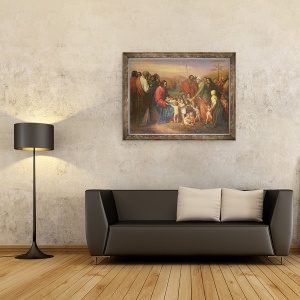 Tablou inramat - Joseph-Nicolas Robert-Fleury - Lasati copiii mici sa vina la mine, 70 x 90 cm - Img 2