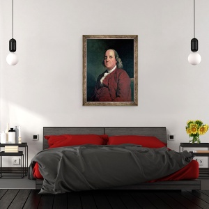 Tablou inramat - Joseph Wright - Benjamin Franklin, 70 x 90 cm - Img 3