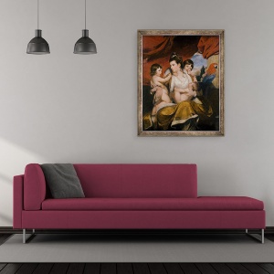 Tablou inramat - Joshua Reynolds - Lady Cockburn si cei trei fii ai ei mai mari, 70 x 85 cm - Img 2