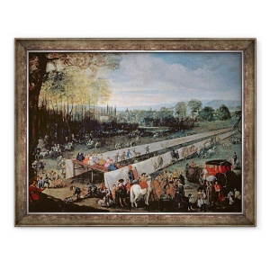 Tablou inramat - Juan Bautista Martinez del Mazo - La Caceria del Tabladillo, 60 x 80 cm