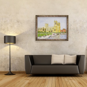 Tablou inramat - Judy Joel - Catedrala din Bristol si Colegiul Verde, 70 x 90 cm - Img 2