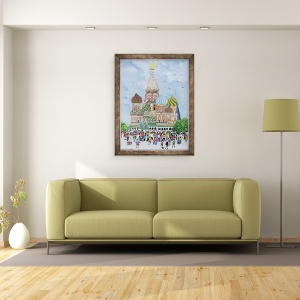 Tablou inramat - Judy Joel - Catedrala Sfantul Vasile, Piata Rosie, 60 x 80 cm - Img 2