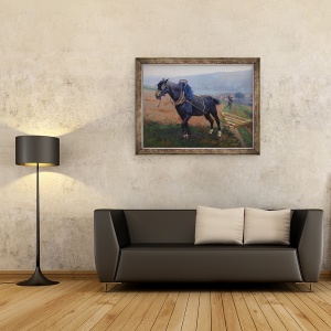 Tablou inramat - Jules Ernest Renoux - Peisaj la Romeni, 60 x 80 cm - Img 2