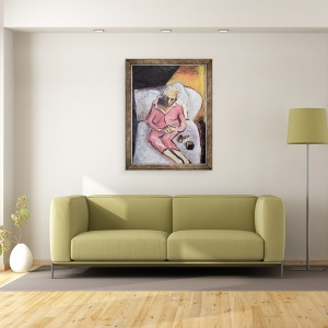 Tablou inramat - Julie Held - Femeie cu ruj, 60 x 80 cm - Img 2
