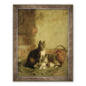 Tablou inramat - Julius Adam - Pisici, 60 x 80 cm