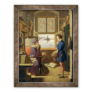 Tablou inramat - Julius Oldach - Mephisto si Studentul, 70 x 90 cm