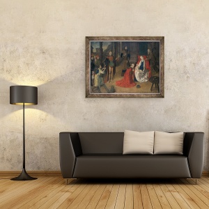 Tablou inramat - Justus of Ghent - Adorarea Magilor, 60 x 80 cm - Img 2