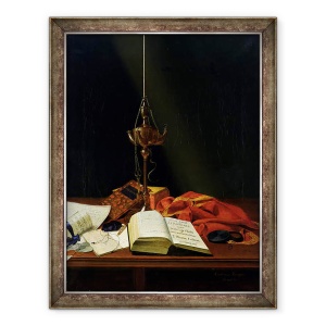 Tablou inramat - Karl von Bergen - Natura moarta cu o Biblie, 60 x 80 cm