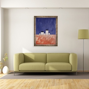 Tablou inramat - Kazimir Severinovich Malevich - Peisaj cu 5 case, 70 x 90 cm - Img 2
