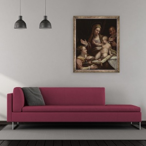 Tablou inramat - Lavinia Fontana - Sfanta Familie cu Sfanta Ecaterina din Alexandria, 50 x 60 cm - Img 2