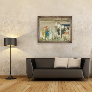 Tablou inramat - Lawrence Alma-Tadema - Fredegonda la patul de moarte al lui Praetextatus, 60 x 80 cm - Img 2