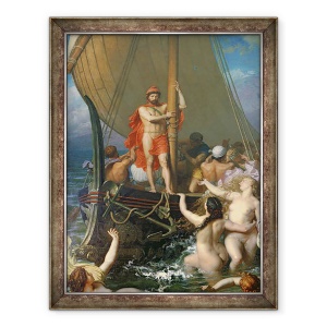 Tablou inramat - Leon-Auguste-Adolphe Belly - Ulise si sirenele ulei pe panza, 60 x 80 cm