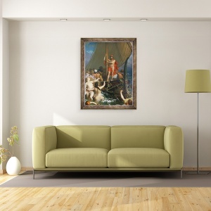 Tablou inramat - Leon-Auguste-Adolphe Belly - Ulise si sirenele ulei pe panza, 60 x 80 cm - Img 2
