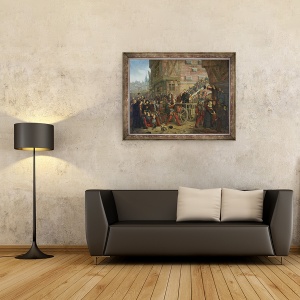 Tablou inramat - Leon Charles Adrien Bailly - Tortura lui Etienne Dolet 1509-46, 60 x 80 cm - Img 2