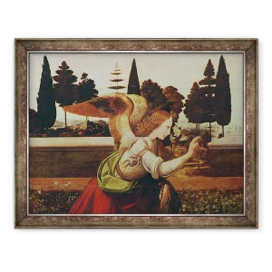 Tablou inramat - Leonardo da Vinci - Angel Gabriel, detalii de la Buna Vestire, 60 x 80 cm