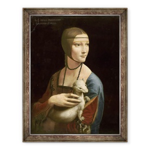 Tablou inramat - Leonardo da Vinci - Doamna cu hermina Cecilia Gallerani, 60 x 80 cm