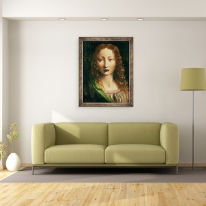 Tablou inramat - Leonardo da Vinci - seful Mantuitorului, 60 x 80 cm - Img 2