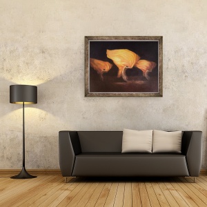 Tablou inramat - Lincoln Seligman - Dansatori chinezi, 60 x 80 cm - Img 2