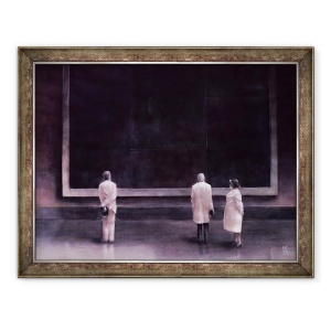 Tablou inramat - Lincoln Seligman - Oameni la o expozitie, 60 x 80 cm