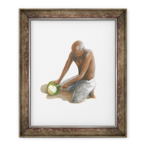 Tablou inramat - Lincoln Seligman - Omul de cocos, 50 x 60 cm