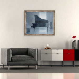 Tablou inramat - Lincoln Seligman - Pianul negru, 50 x 60 cm - Img 2