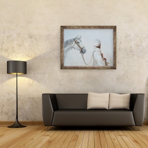 Tablou inramat - Lincoln Seligman - Rabari conduce calul gri, 60 x 80 cm - Img 2