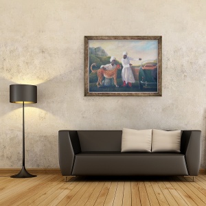 Tablou inramat - Lincoln Seligman - Sa coaxezi ghepardul intr-un Jaguar, 70 x 90 cm - Img 2