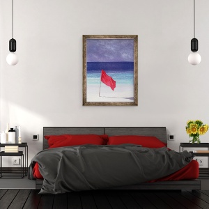Tablou inramat - Lincoln Seligman - Steagul plajei - avertizare, 70 x 90 cm - Img 3