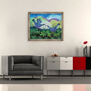 Tablou inramat - Lisa Graa Jensen - Pasari Dragoste, 2020, 50 x 60 cm - Img 2