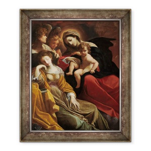 Tablou inramat - Lodovico Carracci - Visul Sfintei Ecaterina din Alexandria, 70 x 85 cm