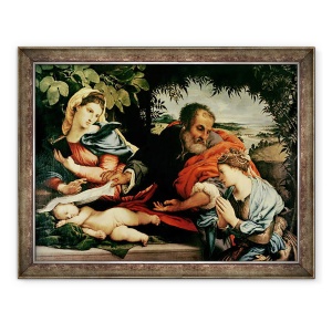 Tablou inramat - Lorenzo Lotto - Sfanta familie cu Sfanta Ecaterina din Alexandria, 60 x 80 cm