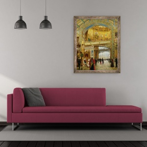 Tablou inramat - Louis Beroud - Domul central al Expozitiei Universale din 1889, 50 x 60 cm - Img 2