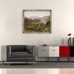 Tablou inramat - Louis Gurlitt - Hjelle in Valders, Fiord Placi, 70 x 85 cm - Img 2