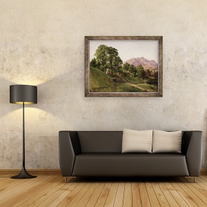 Tablou inramat - Louis Gurlitt - Peisaj in Bavaria Superio, 60 x 80 cm - Img 2