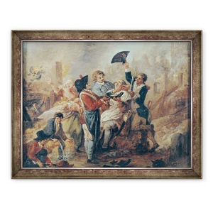 Tablou inramat - Louis Joseph Watteau - Cana de barbierit din Lille, 70 x 90 cm