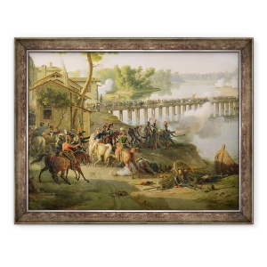 Tablou inramat - Louis Lejeune - Batalia de la Lodi, 10 mai 1796, detalii despre Napoleon 1769-1821 si personalul sau, 70 x 90 cm