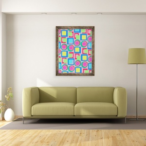 Tablou inramat - Louisa Hereford - Cercuri si patrate, 70 x 90 cm - Img 2