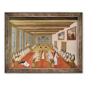 Tablou inramat - Louise Madelaine Cochin - Vedere a refectoriei, din LAbbaye de Port-Royal, 60 x 80 cm