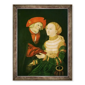 Tablou inramat - Lucas Cranach the Elder - Cuplul nepotrivit, 70 x 90 cm