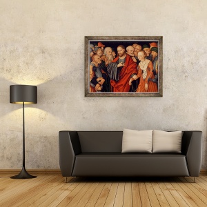 Tablou inramat - Lucas Cranach the Elder - Hristos si femeia luate in adulter, 60 x 80 cm - Img 2