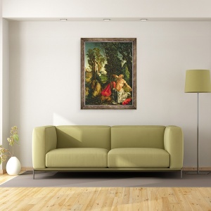 Tablou inramat - Lucas Cranach the Elder - Penitenta Sfantului Jerome, 60 x 80 cm - Img 2