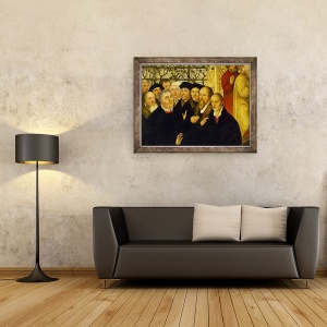 Tablou inramat - Lucas Cranach The Younger - Epitaful primarului din Meienburg arata grupul reformatorilor cu Martin Luther, 60 x 80 cm - Img 2