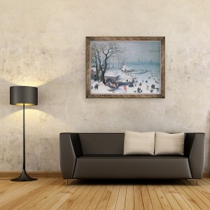 Tablou inramat - Lucas van Valckenborch - Peisaj de iarna cu ninsoare langa Anvers, 70 x 90 cm - Img 2