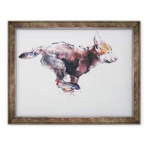 Tablou inramat - Mark Adlington - Alergare lup pui, 70 x 90 cm