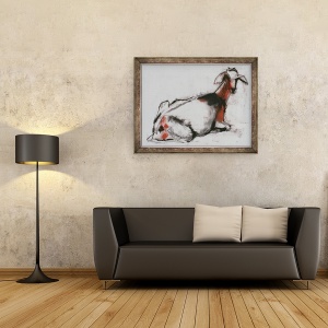 Tablou inramat - Mark Adlington - Capra asezata, 60 x 80 cm - Img 2