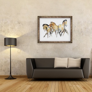 Tablou inramat - Mark Adlington - Mistral Trei Przewalski, 60 x 80 cm - Img 2