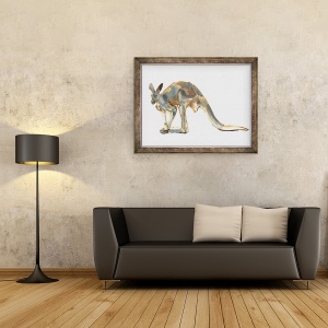 Tablou inramat - Mark Adlington - Ochre Dusted, Cangur rosu, 2012, 70 x 90 cm - Img 2