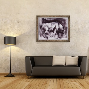 Tablou inramat - Mark Adlington - Taurul Alb studiu, 60 x 80 cm - Img 2